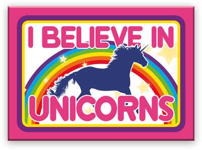 55880-UNICORNS I BELIEVE FLAT MAGNET