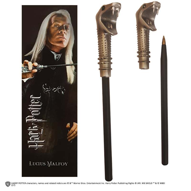 56777-HP LUCIUS MALFOY WAND PEN AND BOOKMARK