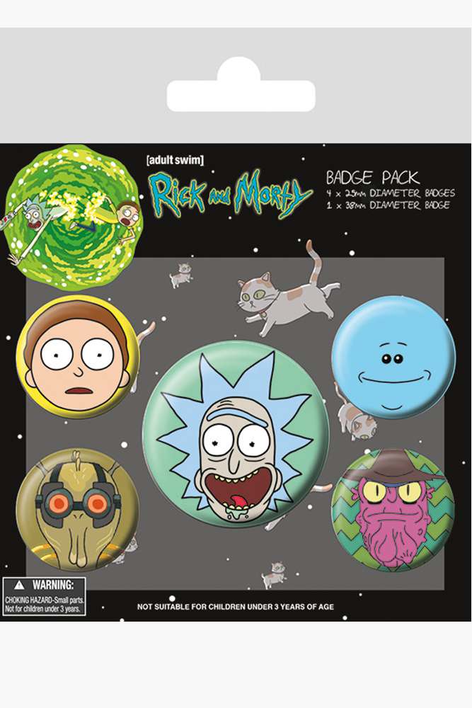 59752-RICK AND MORTY FACES BADGE PACK