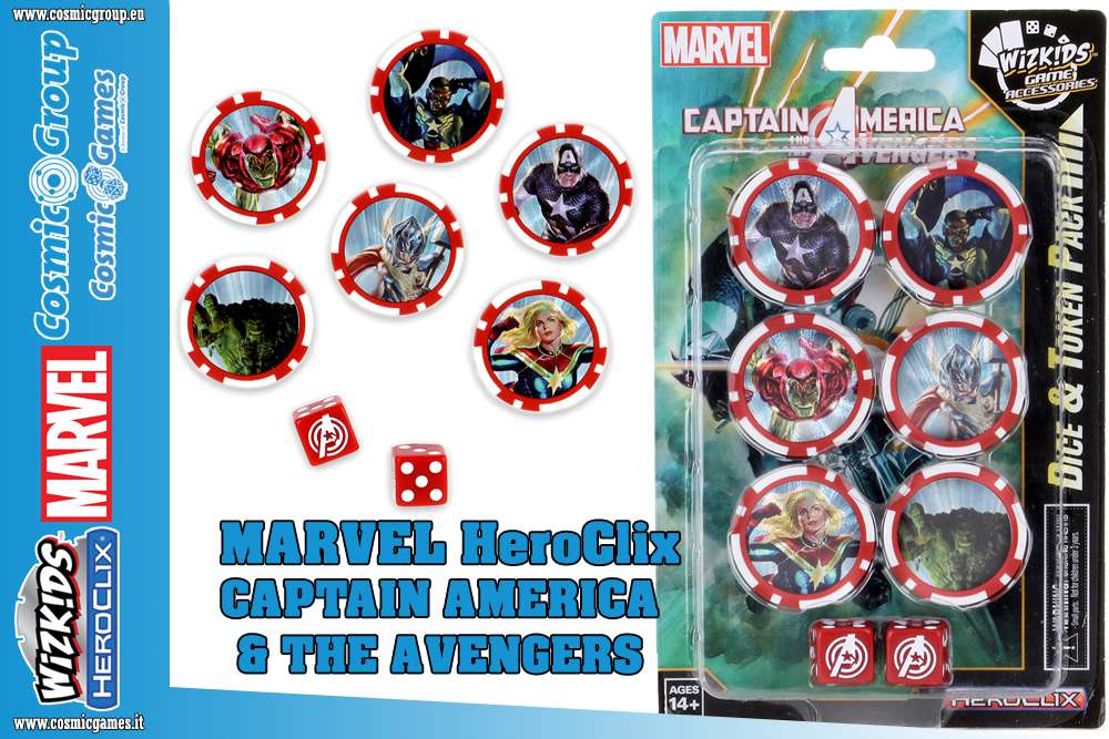 68982-MHC CAP.AMERICA & AVENGERS DICE & TOKEN