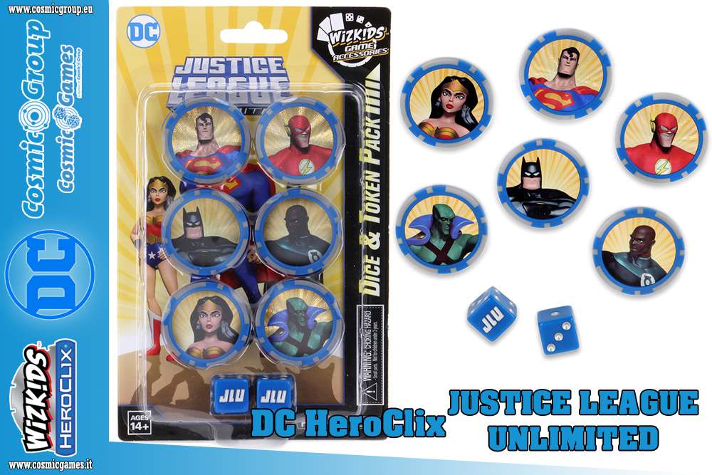 69491-DCHC JUSTICE LEAGUE UNLTD DICE & TOKEN