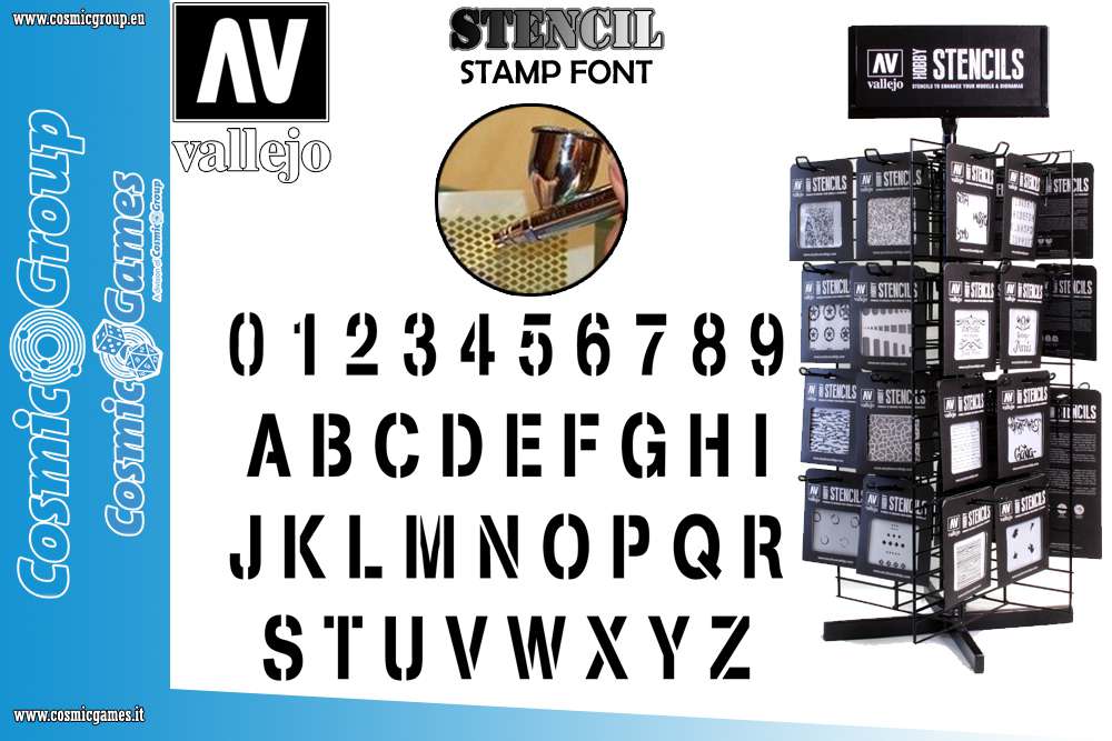 72629-STENCIL STLET002 STAMP FONT