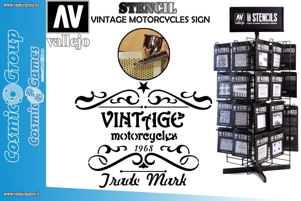 72632-STENCIL STLET005 VINTAGE MOTORCYCLES SIG