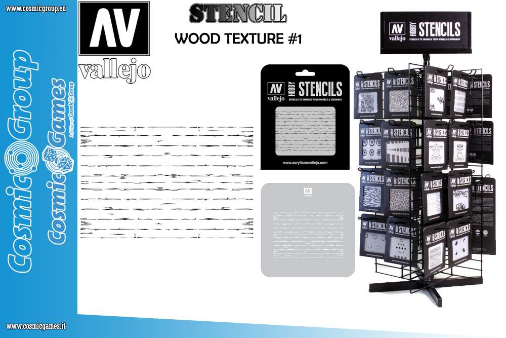 72643-STENCIL STTX006 WOOD TEXTURE # 1