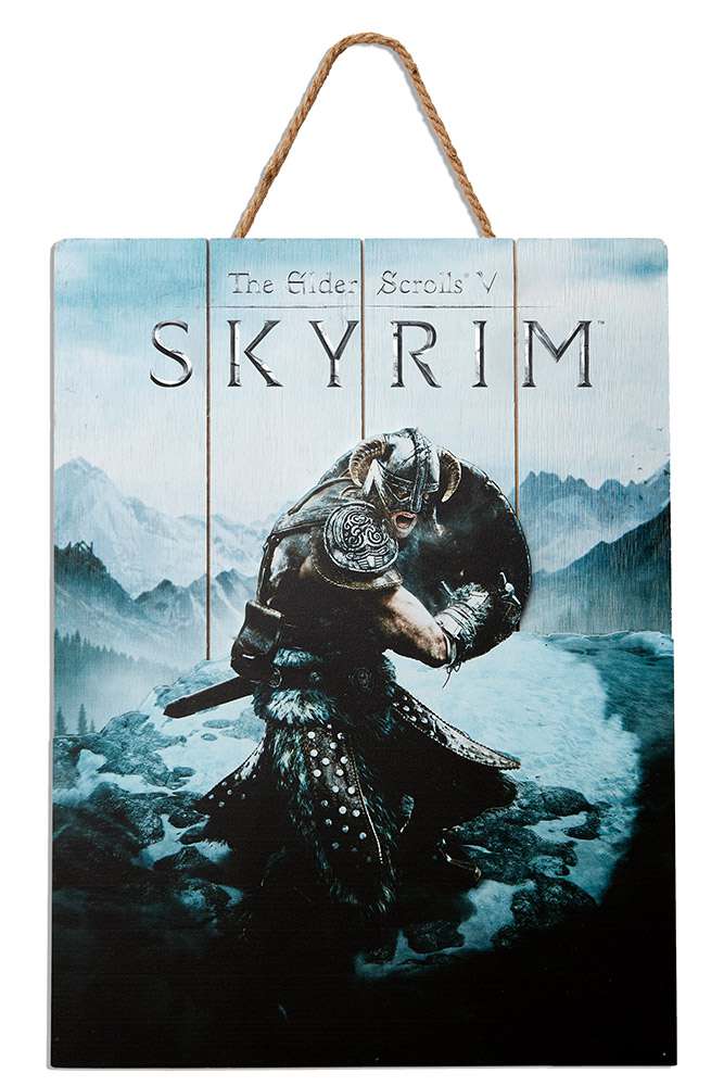 73869-SKYRIM AEREAL WOODEN POSTER