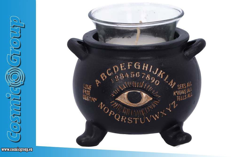 77553-ALL SEEING CAULDRON CANDLE HOLDER 9CM
