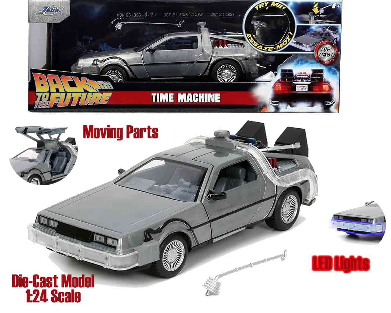 78144-BTTF I DELOREAN DIE CAST 1:24 W LIGHTS