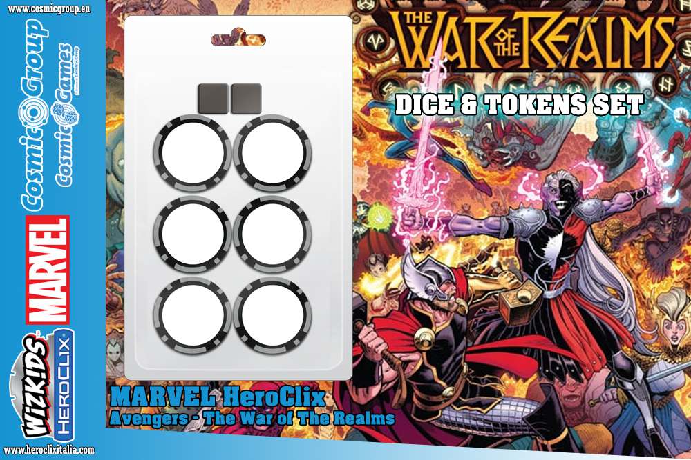 78769-MHC AVENGERS WAR OF REALMS DICE & TOKEN