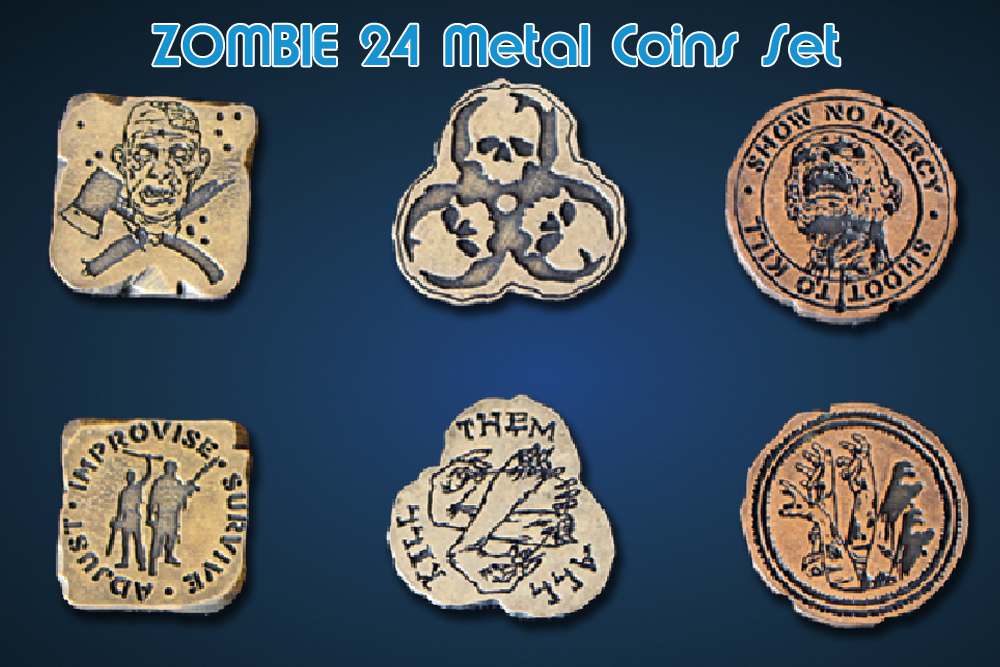 82831-ZOMBIE METAL COINS SET (24)