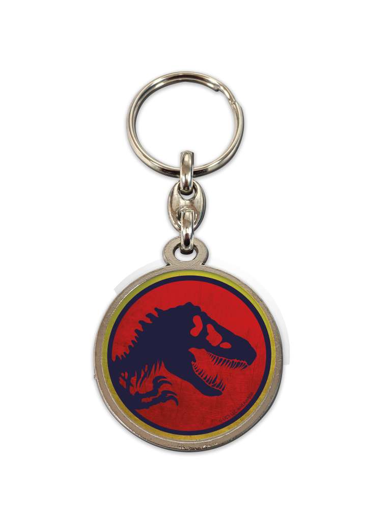 83183-JURASSIC PARK LOGO ROUND METAL KEYCHAIN