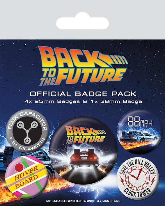 85483-BACK TO THE FUTURE (DELOREAN) BADGE PACK