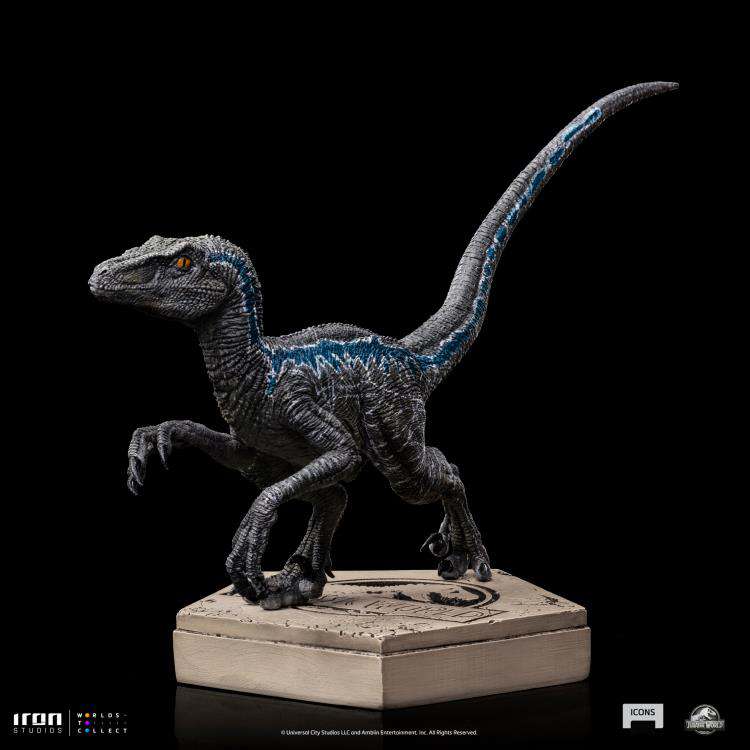 87401-JW ICONS VELOCIRAPTOR BLUE STATUE