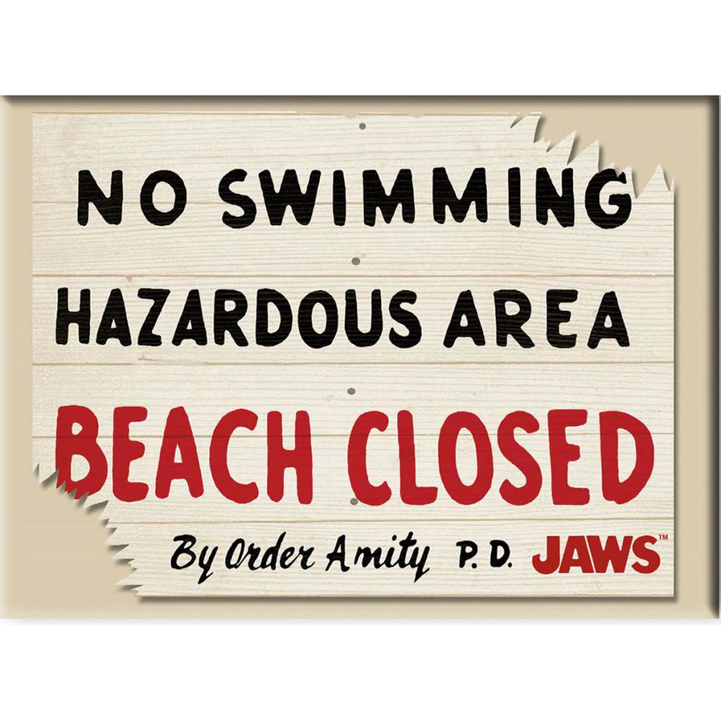 88664-JAWS BEACH CLOSED FLAT MAGNET
