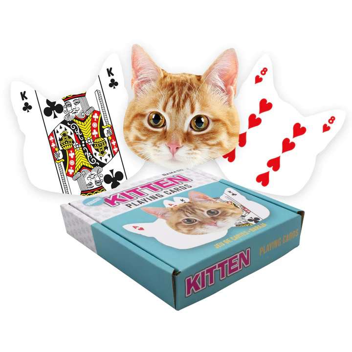 88747-KITTEN SHAPED PLAYING CARDS
