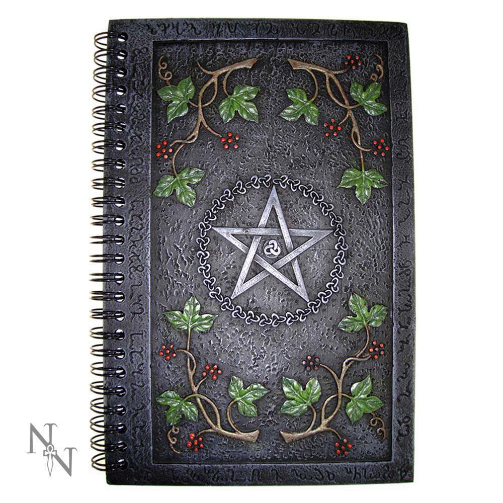 89203-NOTEBOOK RESIN SPIRAL COVER WICCAN PENTA