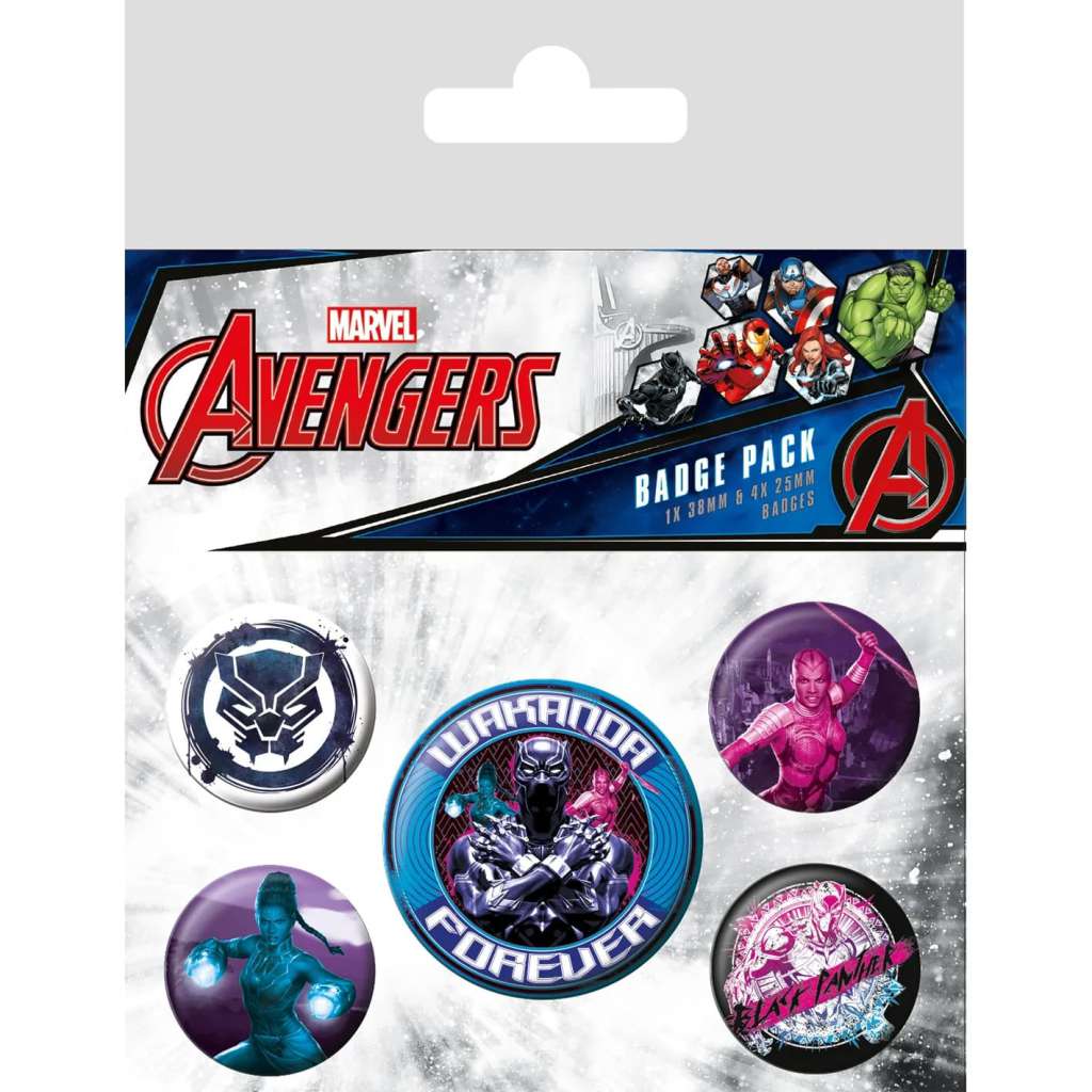 89415-BLACK PANTHER WAKANDA 4EVER BADGE PACK