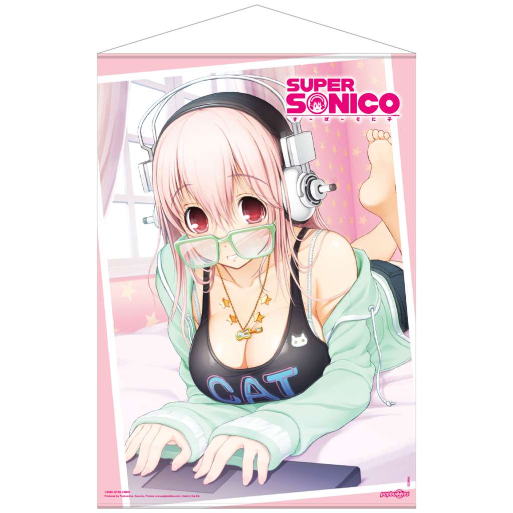 92422-SUPER SONICO ON HER LAPTOP WALL SCROLL