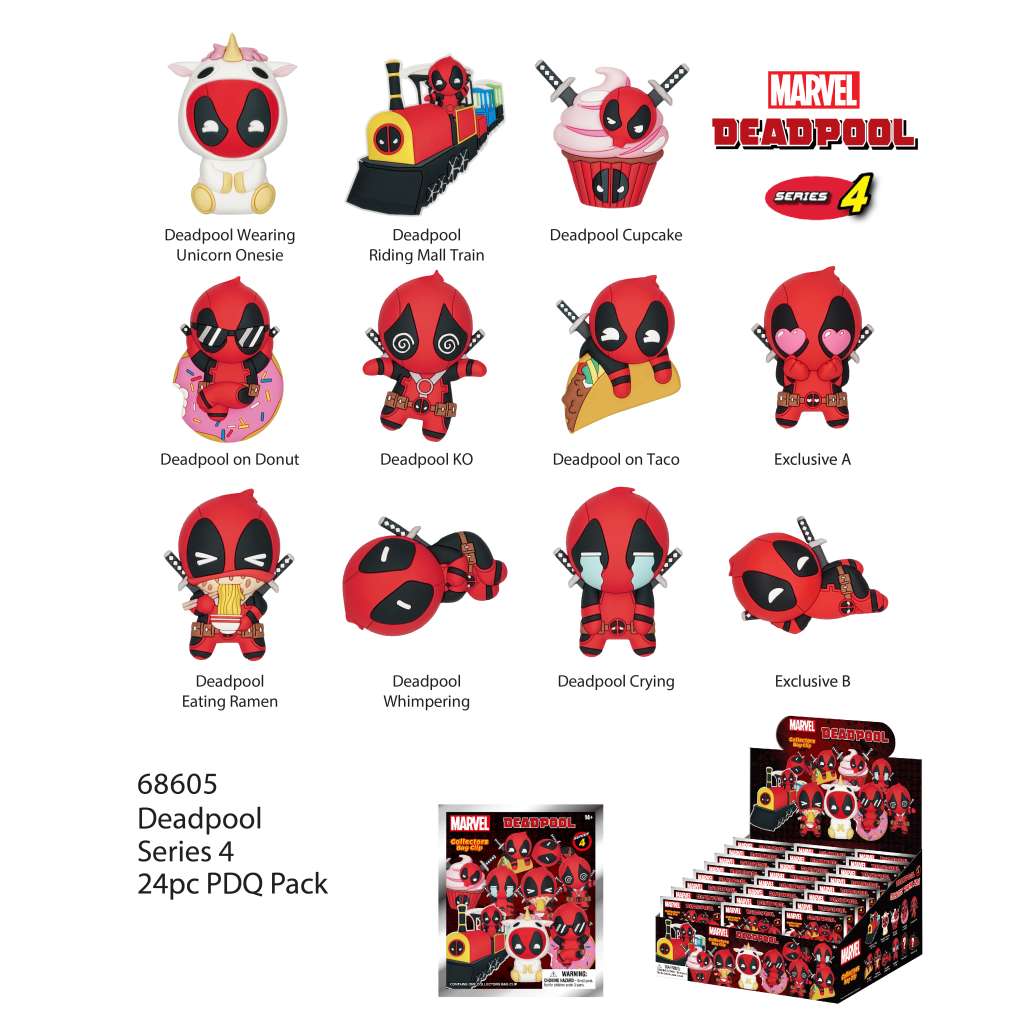 95700-DEADPOOLS.4 BAG CLIP BLIND BOX DISP(24)